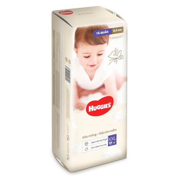 Tã quần Huggies Thin & Soft (XXL, >15kg, 46 miếng)